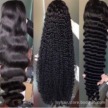 100% virgin brazilian 150 180 density HD lace front wigs highlight long human hair wigs for black women